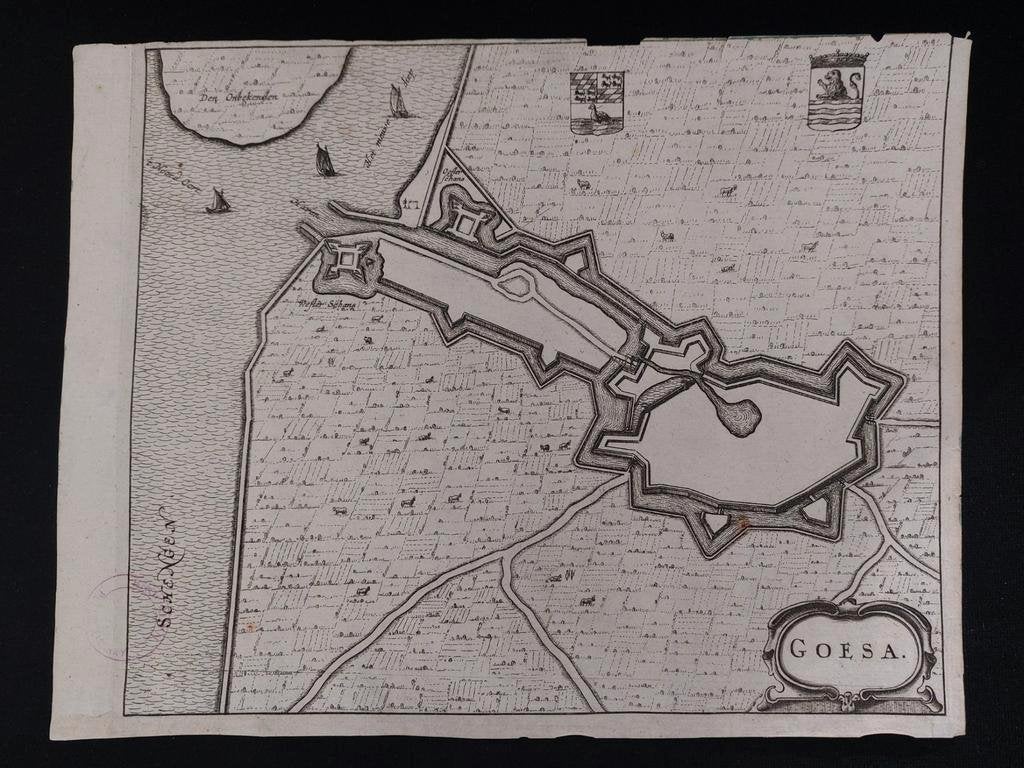 plattegrond van de stad Goes vermoedelijke van Blaue 1649, Antiek en Kunst, Ophalen of Verzenden
