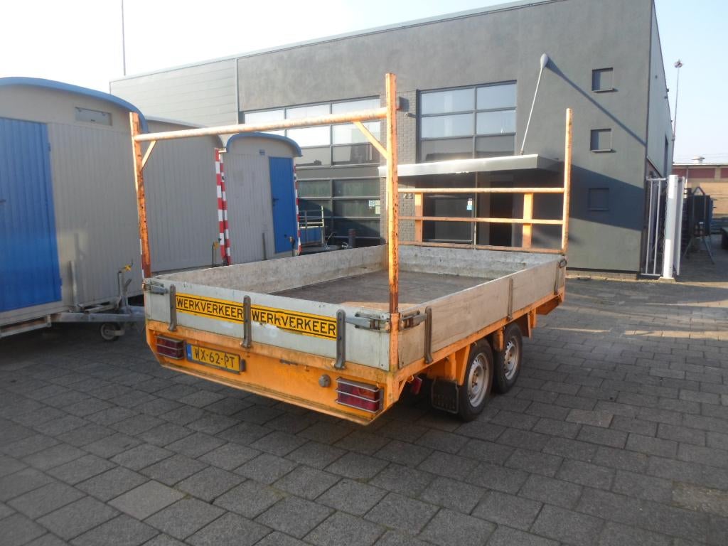 plateauwagen aanhangwagen kar 2700kg tandemasser aanhanger, Ophalen, Gebruikt
