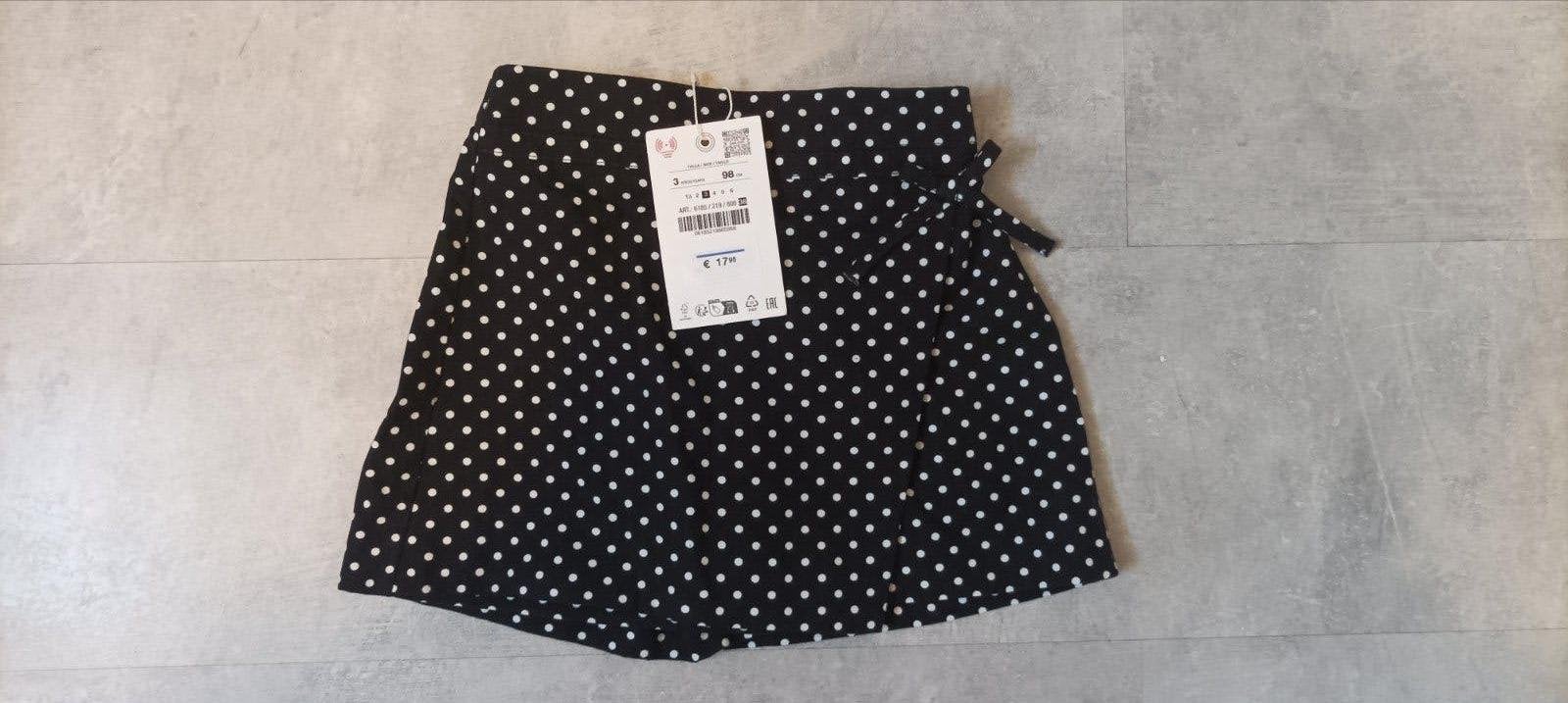 Nieuw Zara Kids Zwart-wit gestippeld broekrokje maat 98, Ophalen of Verzenden, Nieuw, Zara Kids, Meisje