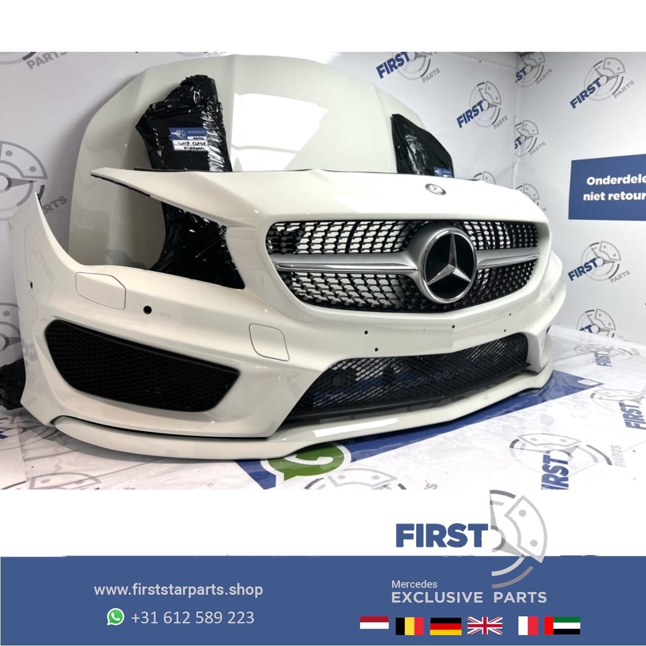 W117 Voorkop Mercedes CLA PRE Facelift AMG 2018 wit originee, Auto-onderdelen, Carrosserie en Plaatwerk, Gebruikt, -, Ophalen of Verzenden