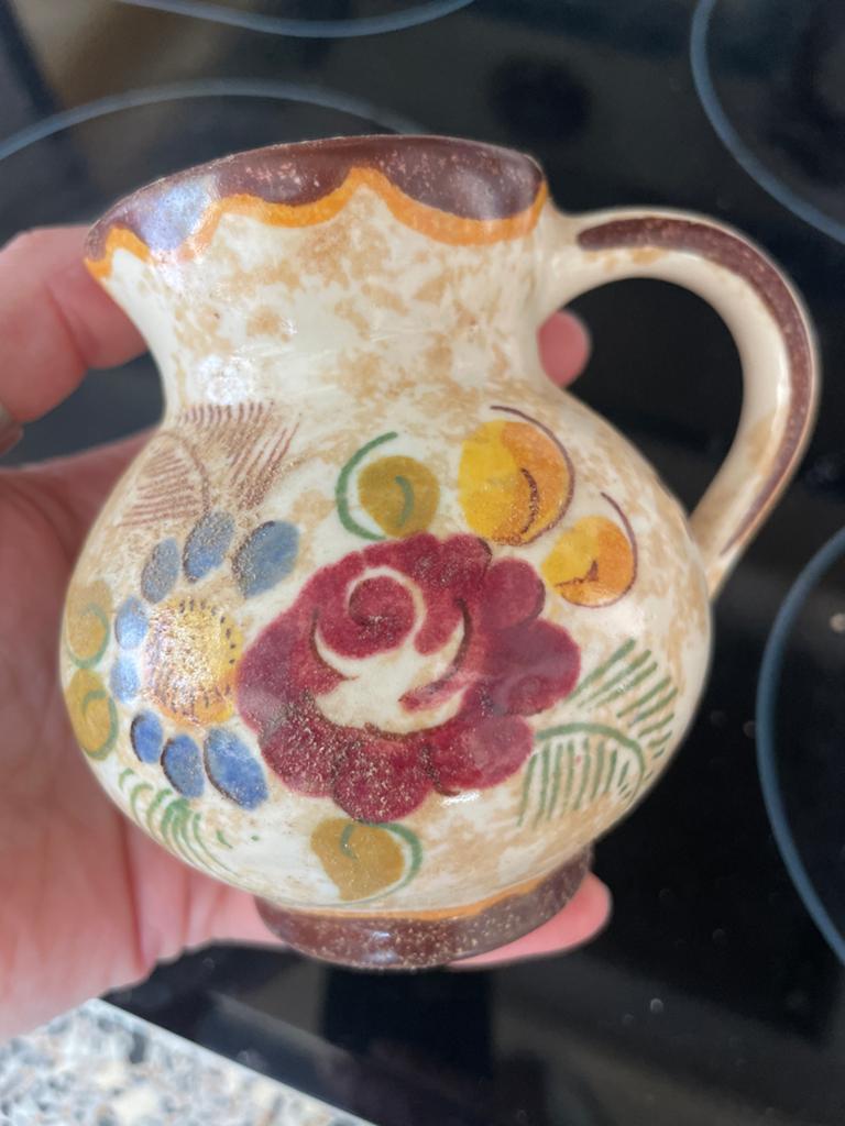 Vintage Zenith Melkkannetje - Handgeschilderd Bloemen, Ophalen of Verzenden