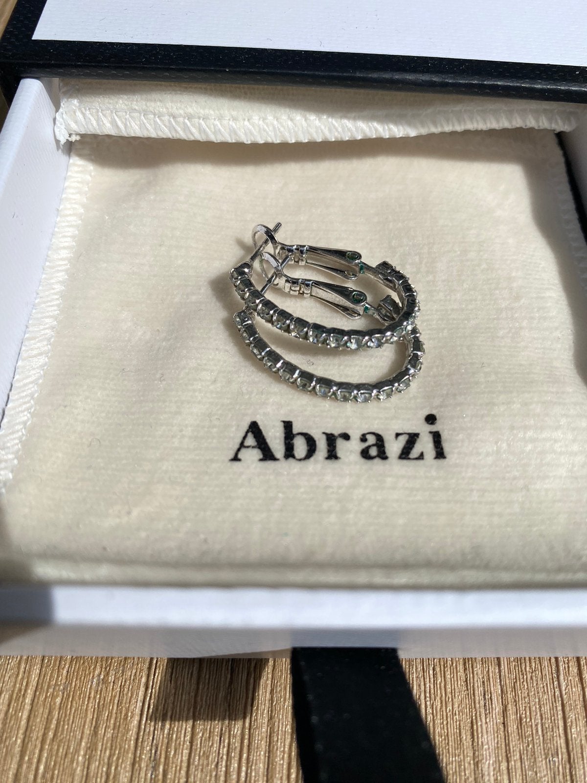 Abrazi oorringen 2,5 cm zilver, Verzenden, Zo goed als nieuw, Zilver