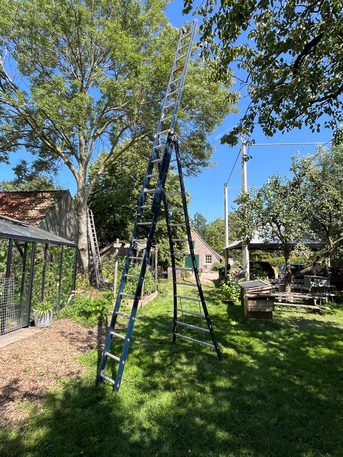 Wienese driedelige ladder, Ophalen, Gebruikt, Ladder, Opvouwbaar of Inschuifbaar