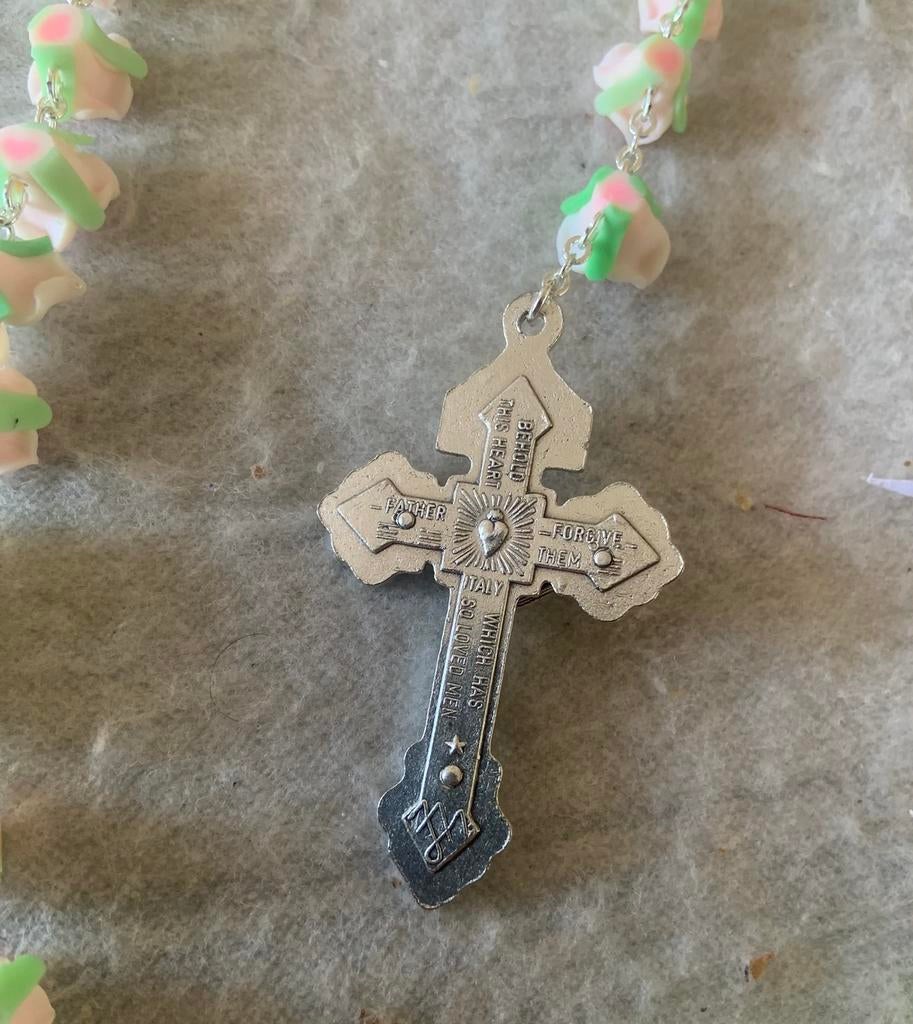 Handgemaakt Jezus ketting rozenkrans bloemen Nazarenus Jesus, Verzamelen, Ophalen of Verzenden, Nieuw, Sieraad, Christendom | Katholiek