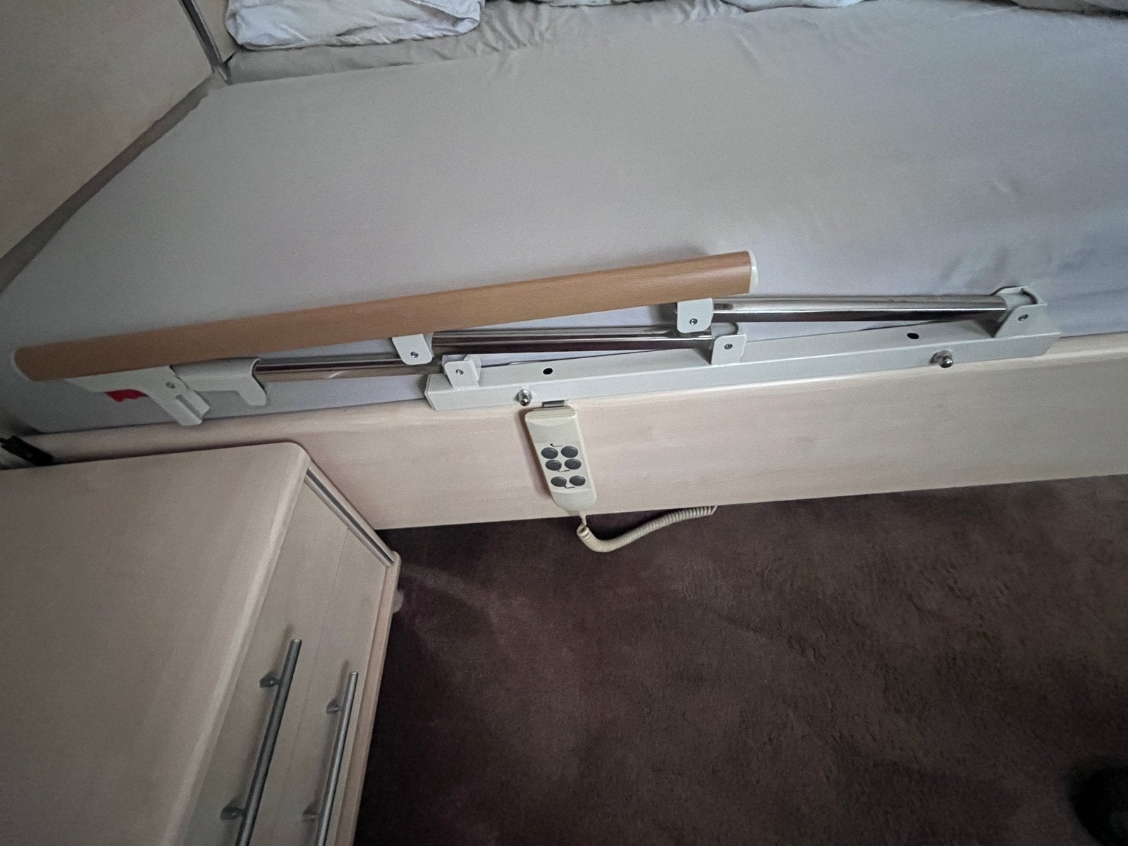 Opklapbaar bedhekje  voor senioren, Ophalen, 90 cm, Eenpersoons, Beige