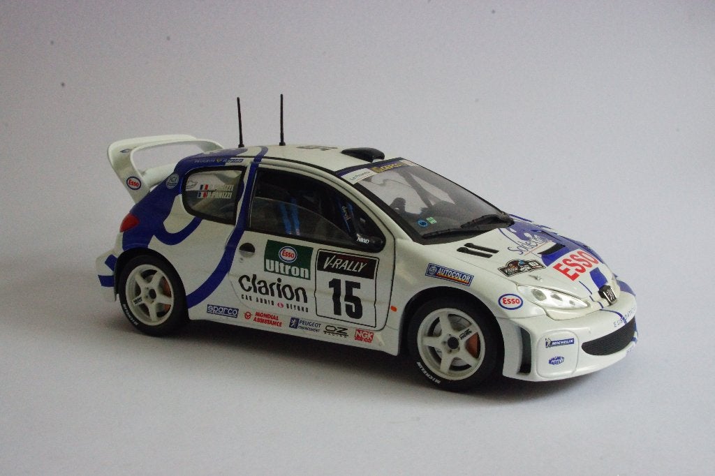 3x Solido 1:18 Peugeot 206 WRC €25/stuk, Hobby en Vrije tijd, Modelauto's | 1:18, Ophalen of Verzenden, Zo goed als nieuw, Auto