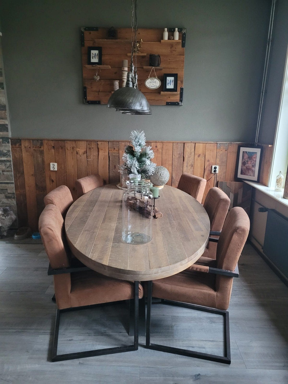 Te koop mooie ovale eettafel met stoelen, Huis en Inrichting, Complete eetkamers, Ophalen, Zo goed als nieuw, 4 tot 6 stoelen