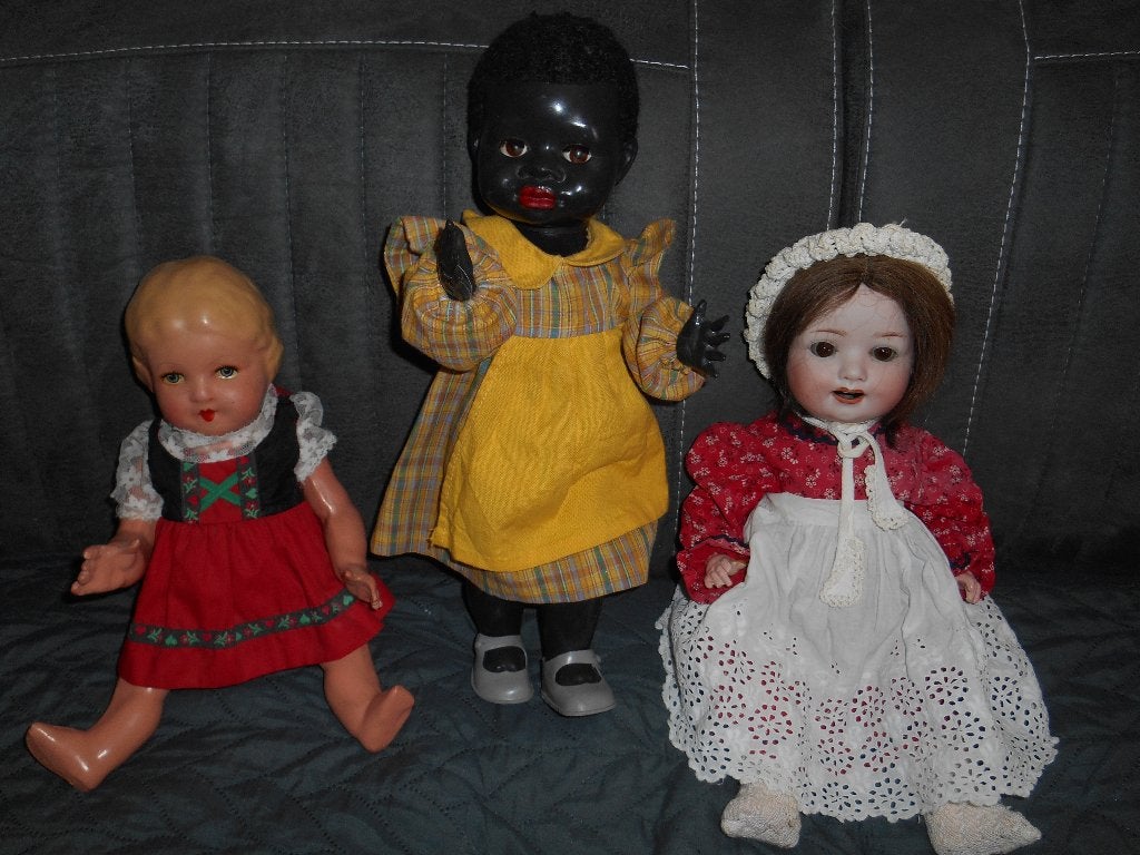 3 antieke poppen  in een koop opruiming, Ophalen of Verzenden, Gebruikt, Pop