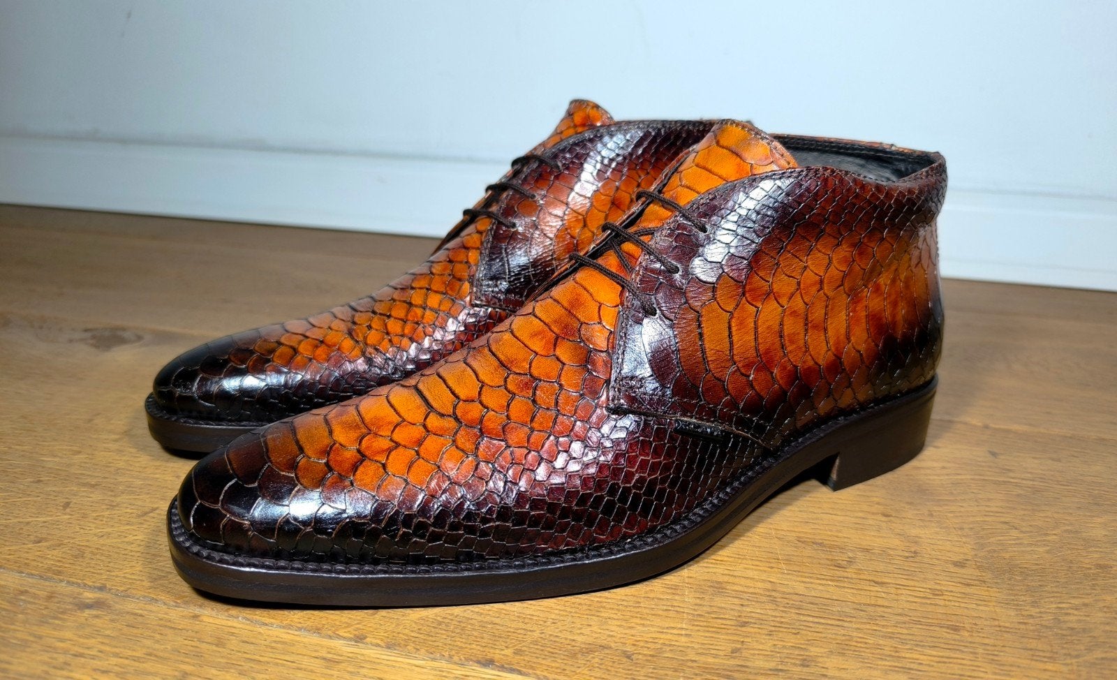 Scapa halfhoge herenschoenen maat 43, Kleding | Heren, Ophalen, Bruin, Zo goed als nieuw, Veterschoenen
