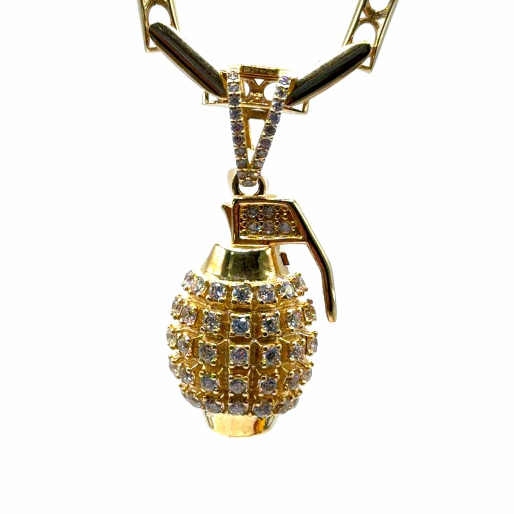 Gouden Granaat Hanger met stenen, Www.bredajuwelier.nl, Nieuw, Ophalen of Verzenden, Met edelsteen