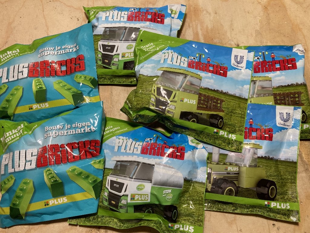 plus bricks 7 zakjes nieuw ongebruikt trekker melkwagen, Ophalen of Verzenden, Nieuw, Overige merken