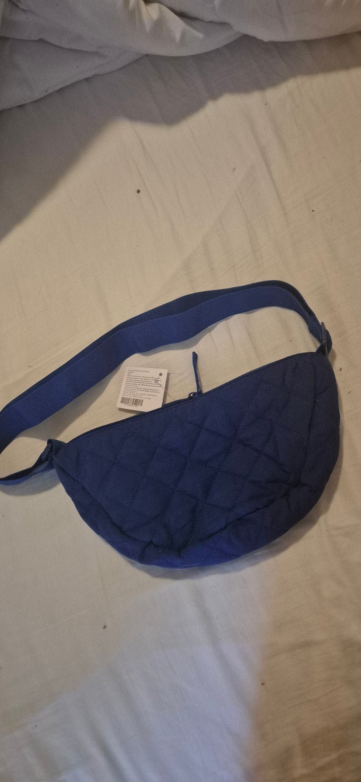 Nieuwe blauwe gewatteerde heuptas/schoudertas, Ophalen of Verzenden