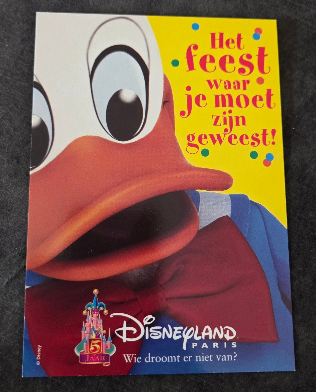 Disneyland Paris kaart Donald Duck 5 jaar, Verzenden, 1980 tot heden, Ongelopen, Kinderen