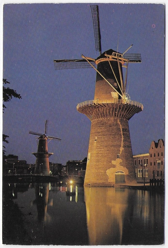 Schiedam molen de Vrijheid ongelopen Ansichtkaart (B2757), Ophalen of Verzenden, 1980 tot heden, Ongelopen, Gelderland