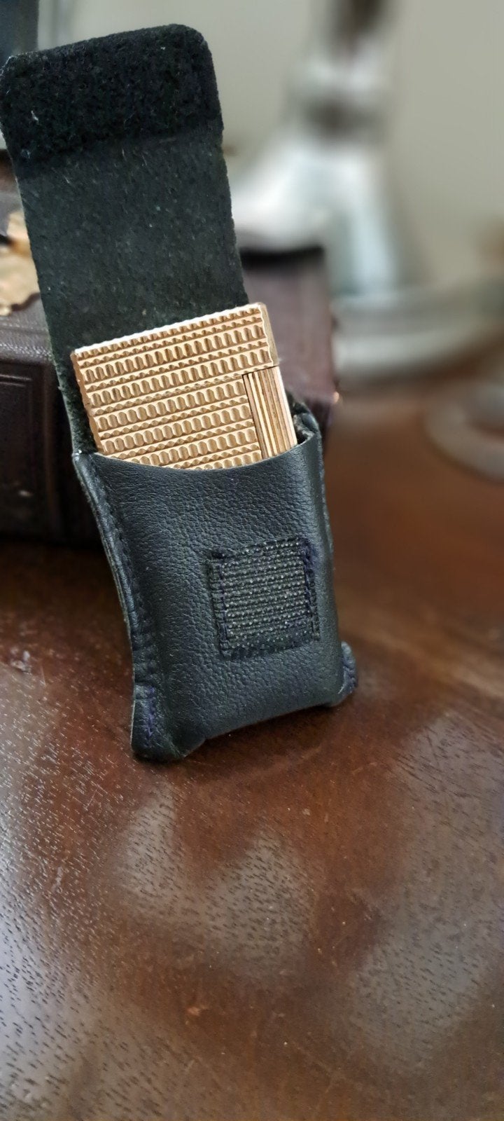 Goud vergulde aansteker met etui, Ophalen of Verzenden