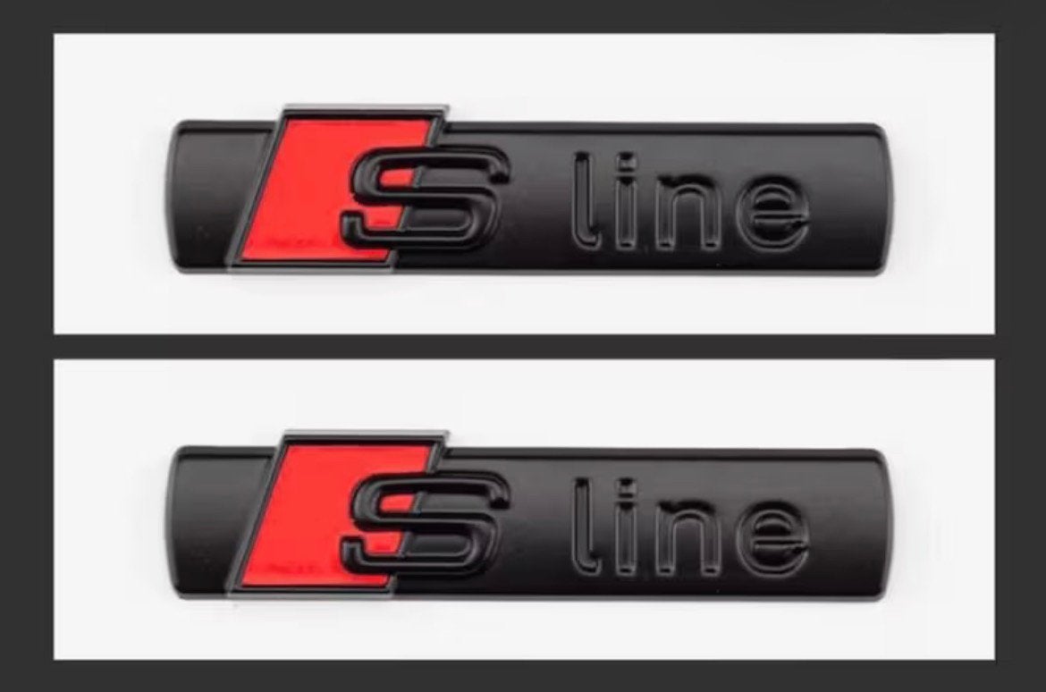 Audi s line logo zwart 2x, Auto diversen, Ophalen of Verzenden