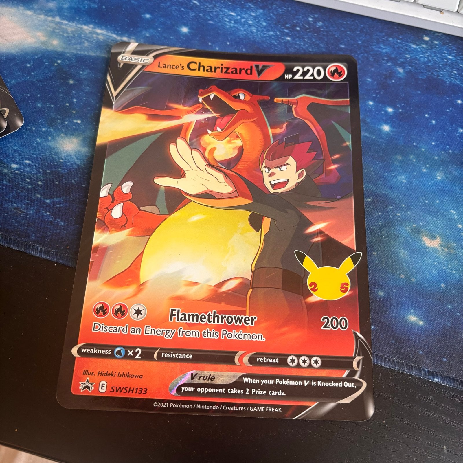 Lance's Charizard V SWSH133 Pokémon Kaart, Hobby en Vrije tijd, Ophalen of Verzenden, Zo goed als nieuw, Losse kaart, Foil
