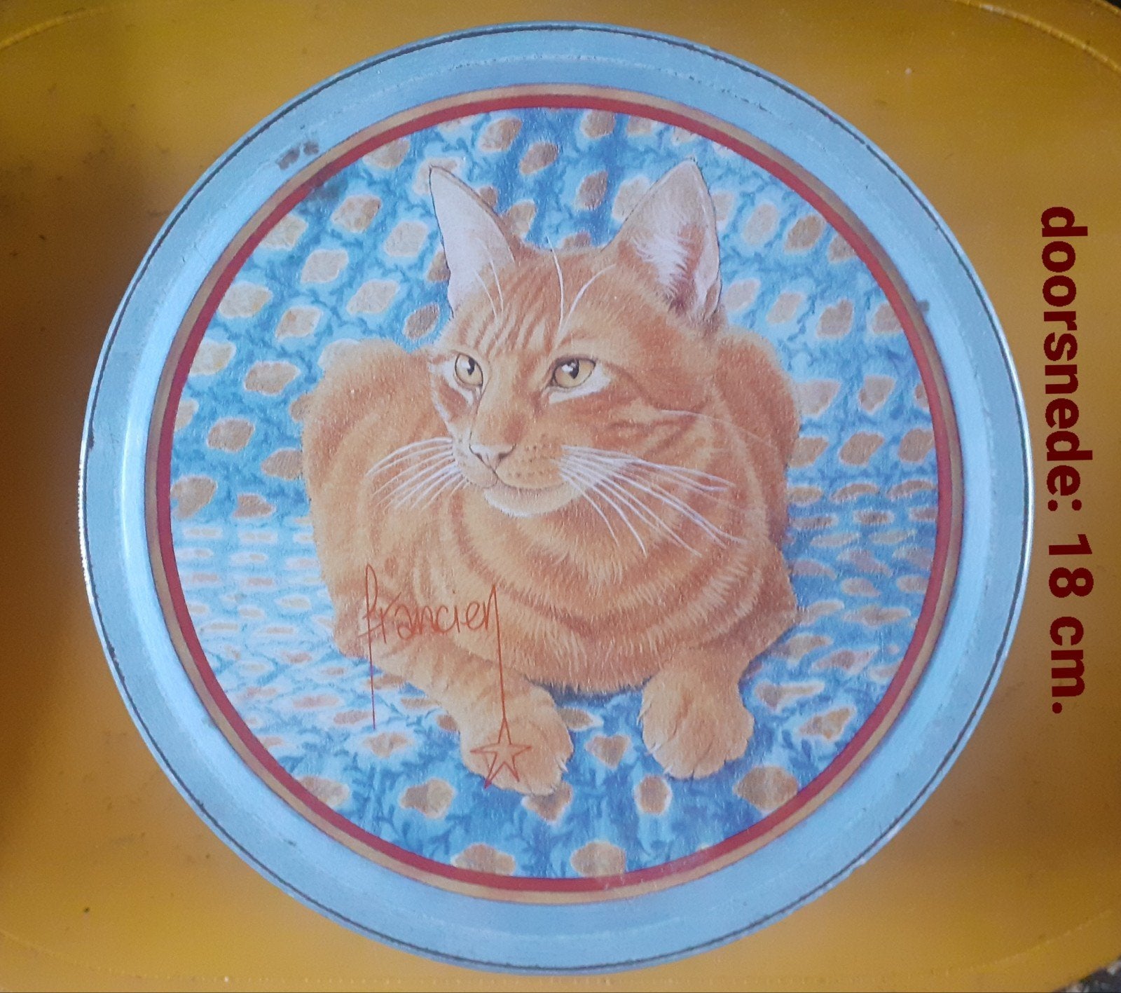 Vintage Katten Theebus/Koekblik - Francien van Westering, Verzamelen, Ophalen of Verzenden, Gebruikt, Thee, Overige merken