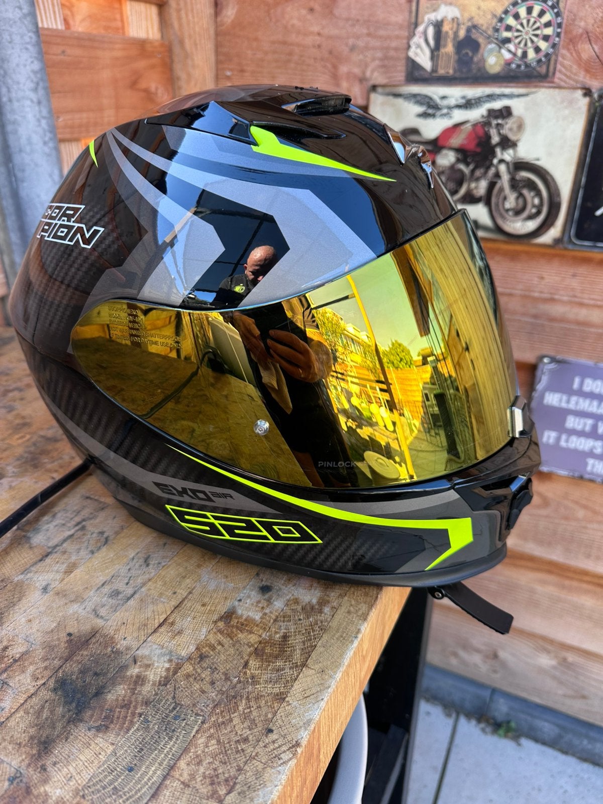 Scorpion Exo Air 520 xl 62cm JBL helm met nieuw goud vizier, Overige merken, XL, Ophalen of Verzenden, Integraalhelm