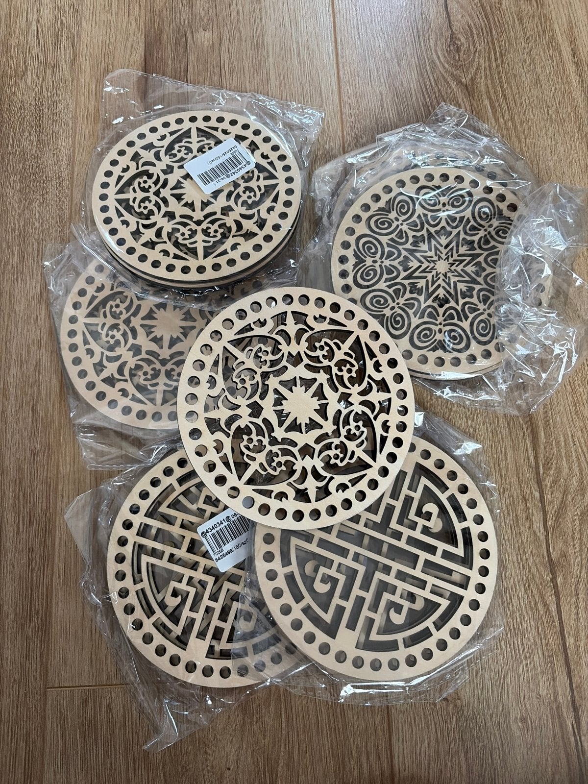 13x Houten Mandela-basis voor Haken - Nieuw, Handgemaakt, Nieuw, Knutselmateriaal, Hout