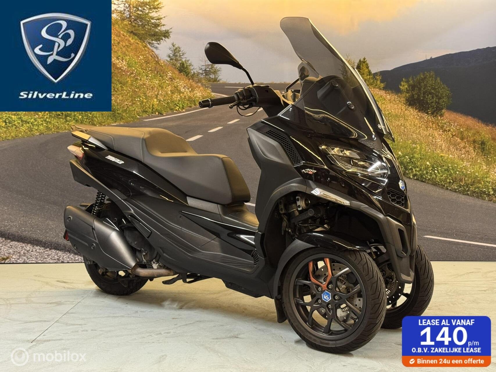 Piaggio MP3 400 HPE ABS ASR 2024 Zwart, Automaat, Achterwielaandrijving, Gebruikt, Overige carrosserieën