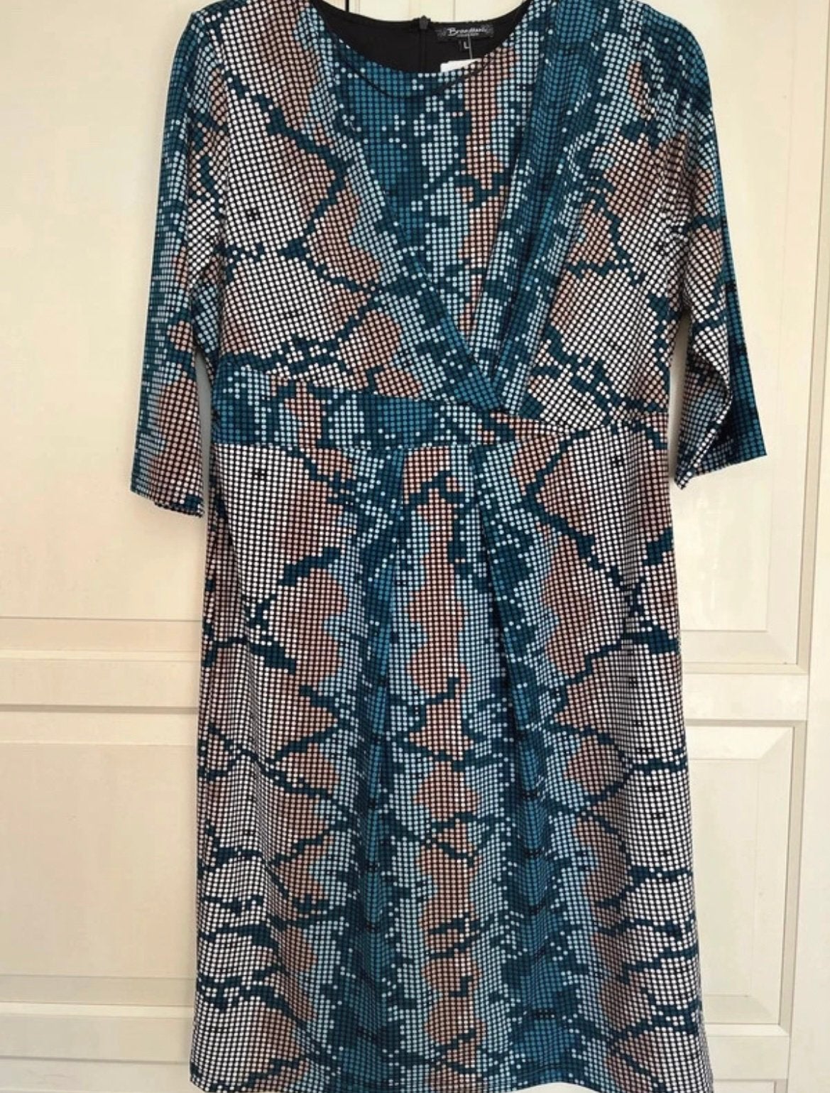 Brandtex Mooie gevoerde stretch jurk 42, Kleding | Dames, Ophalen of Verzenden, Zo goed als nieuw, Maat 42/44 (L), Onder de knie
