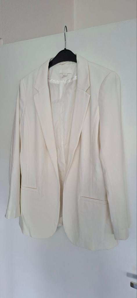 Witte h&m blazer  42, Ophalen of Verzenden, Zo goed als nieuw, Maat 42/44 (L), Wit