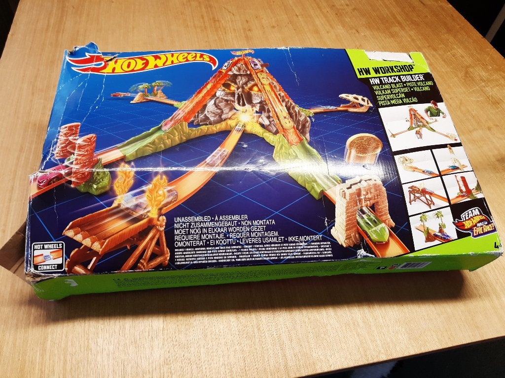Racebaan Hot Wheels Super Vulkaan 135x135x45 cm Grote baan, Ophalen of Verzenden, Racebaan, Gebruikt, Hot Wheels