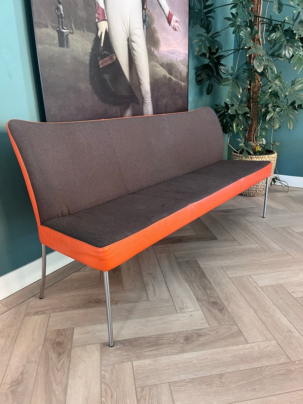 Bert Plantagie Eetkamerbank - Bruin/Oranje, Ophalen, Gebruikt, 150 tot 200 cm, Tweepersoons