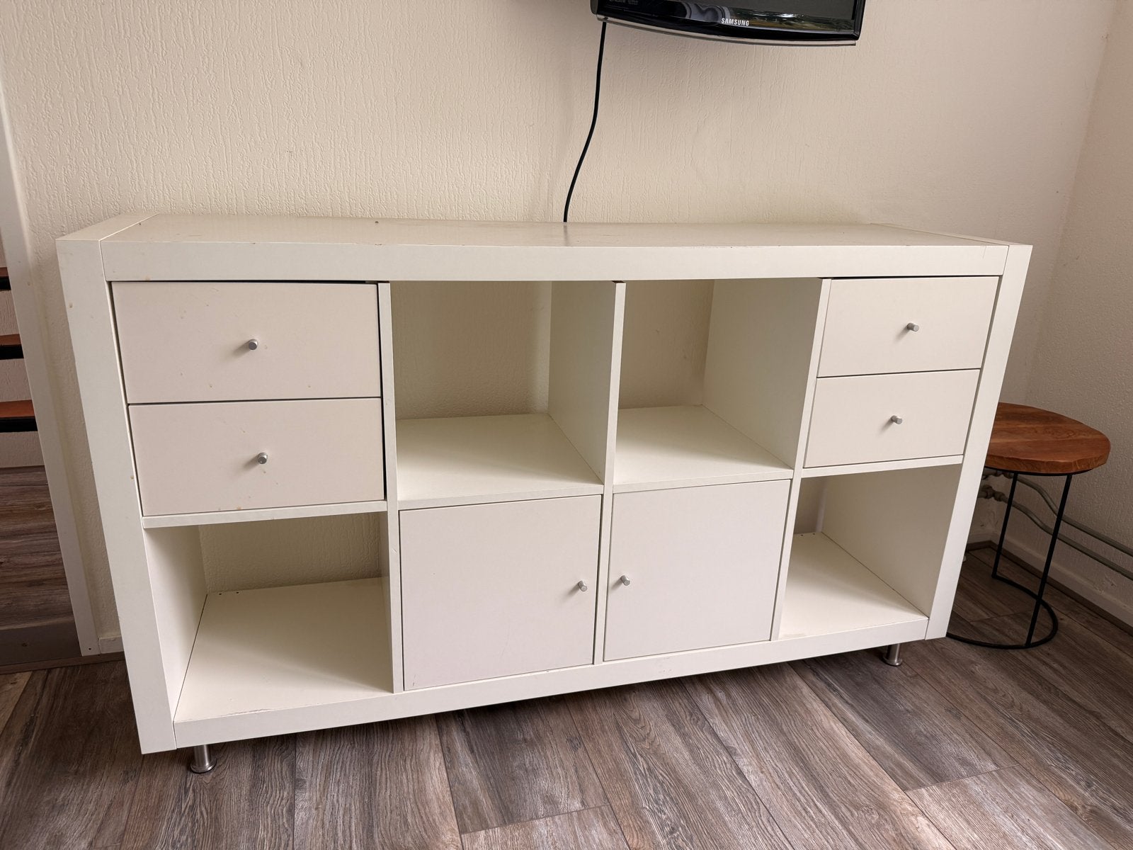 Ikea Kallax kast met lades en deuren - Gebruikt, nette staat, Huis en Inrichting, Kasten | Boekenkasten, Ophalen, Gebruikt, 100 tot 150 cm