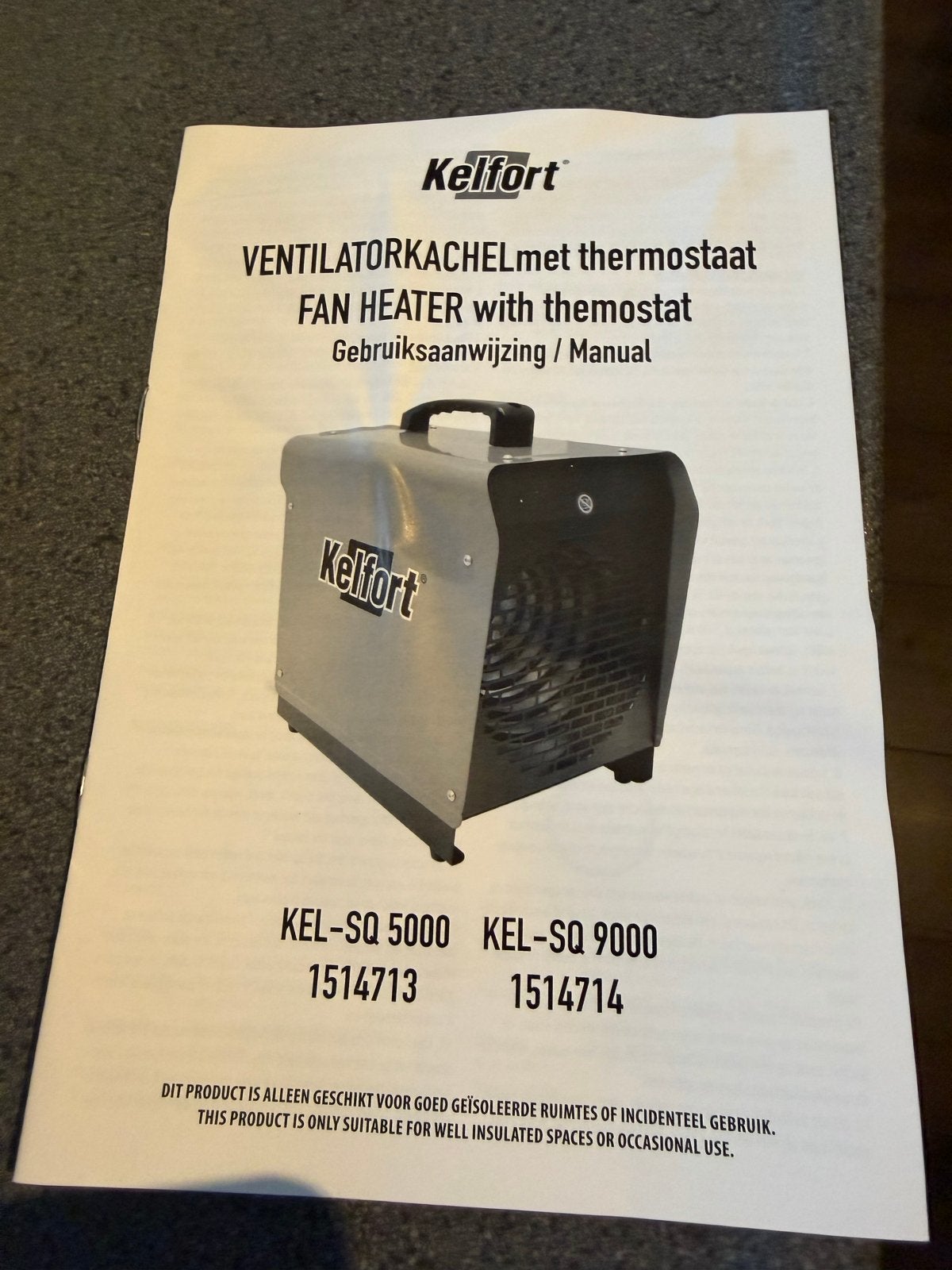 Kelfort Ventilator Kachel met Thermostaat. Nieuw in doos., Ophalen, Minder dan 30 cm, Kachel, Minder dan 60 cm