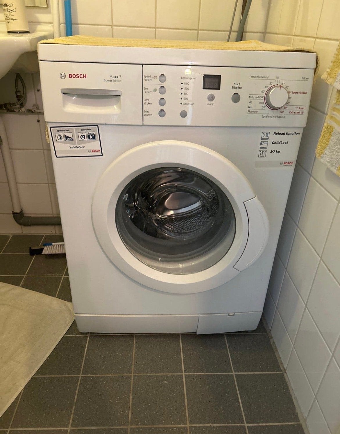 Gebruikte Bosch Maxx 7 wasmachine in goede staat, Witgoed en Apparatuur, Ophalen, Gebruikt, 85 tot 90 cm, 1200 tot 1600 toeren