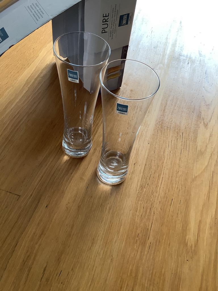 2 Bierglazen van Kristal, Ophalen of Verzenden, Nieuw, Bierglas