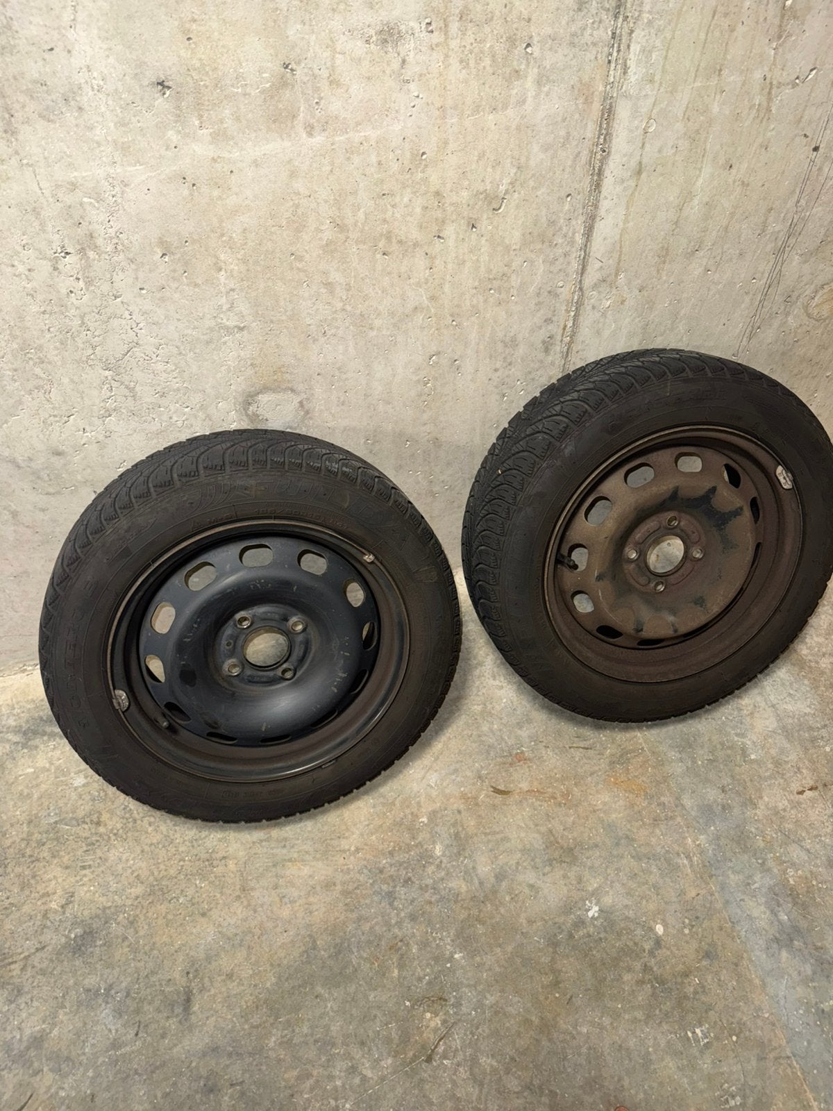 2 complete stalen wielen met winterbanden, Ophalen, Gebruikt, 15 inch, Banden en Velgen