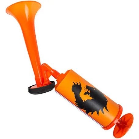 2 oranje toeters te koop, Ophalen of Verzenden, Nieuw, Feestartikel, Oranje of Koningsdag