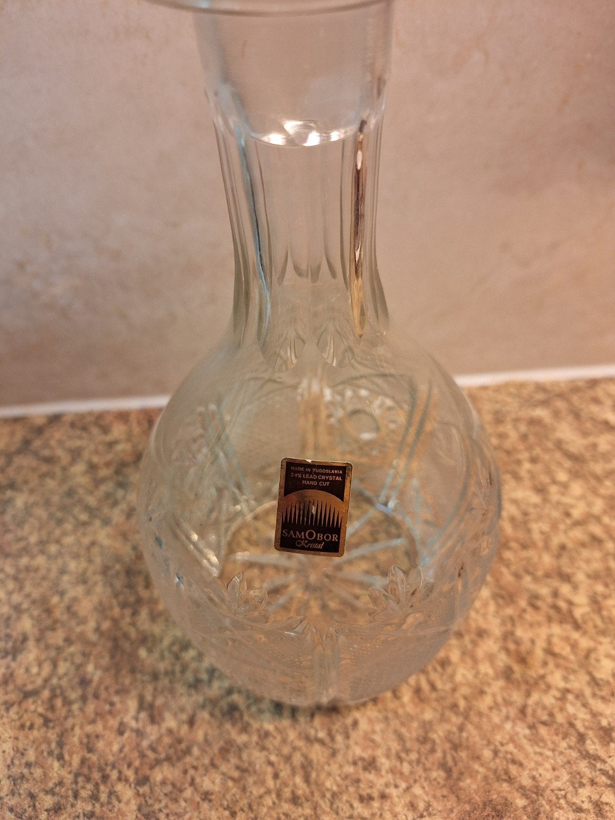 Samobor Kristal Handgeslepen Karaf - Vintage Joegoslavië, Antiek en Kunst, Verzenden