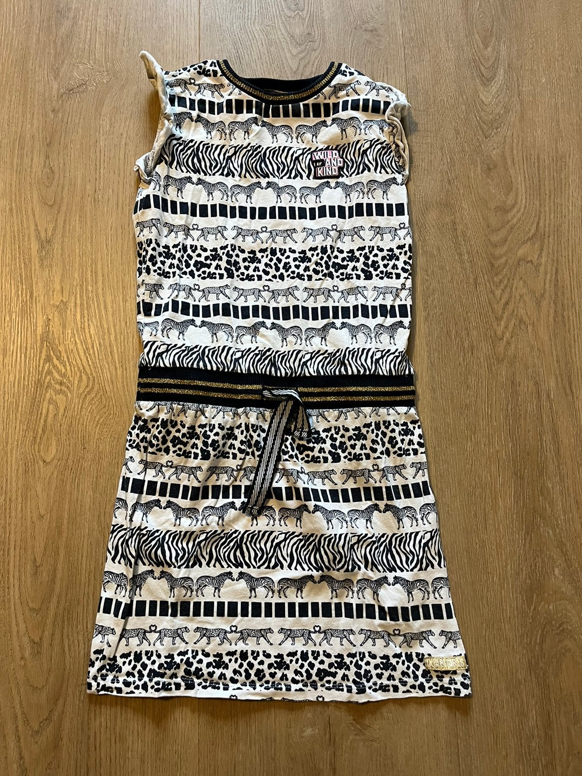 Jurk quapi maat 134 / 140 zgan zebra zwart wit, Ophalen of Verzenden, Zo goed als nieuw, Meisje, Jurk of Rok