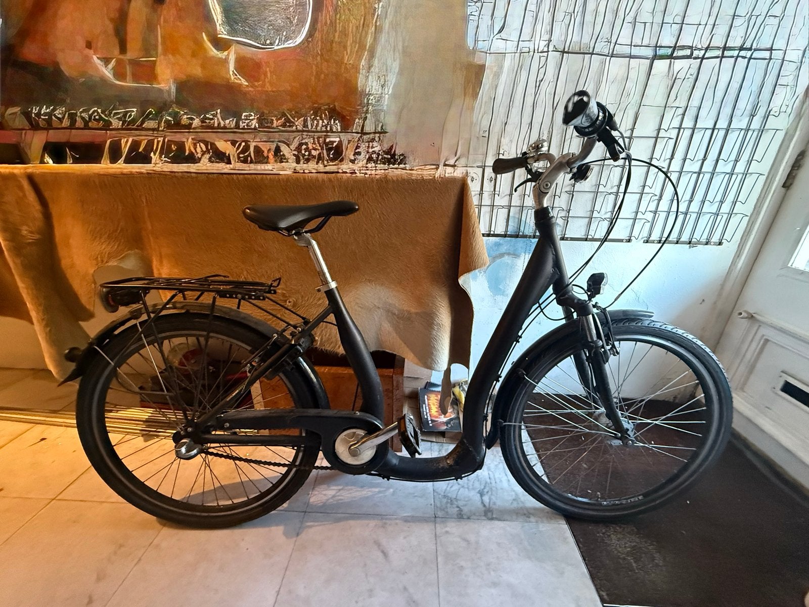 Stadsfiets met lage instap en versnellingen, Fietsen en Brommers, Gebruikt, Velgrem, (Extra) lage instap, Minder dan 47 cm