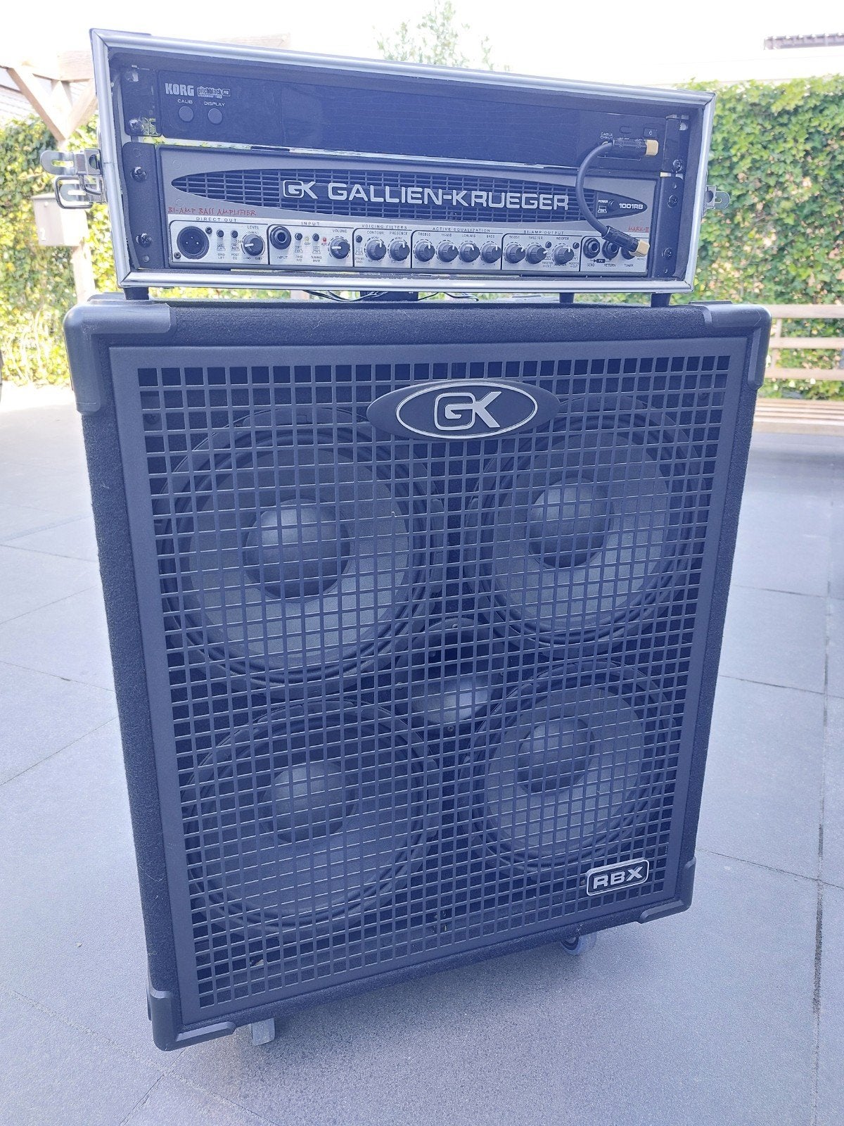 Gallien krueger 1001RB Mark II / 410 RBX II en Korg tuner, Ophalen, Gebruikt, Basgitaar, 100 watt of meer