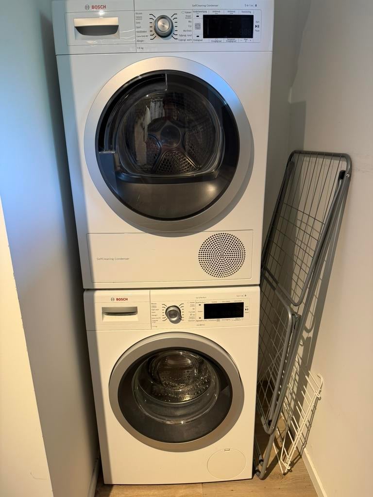 Bosch droger en wasmachine, Witgoed en Apparatuur, Ophalen, Gebruikt, 1200 tot 1600 toeren