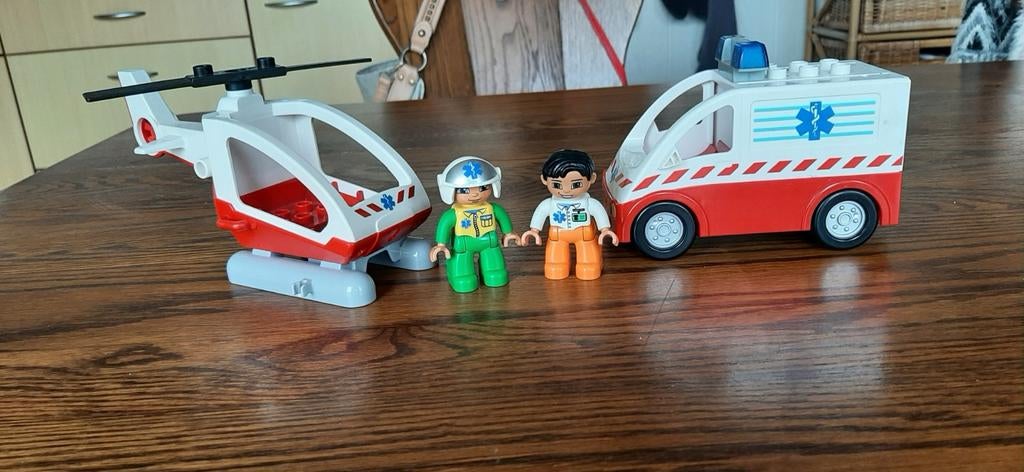 Duplo Ambulance & Reddingshelikopter Set, Ophalen, Gebruikt, Complete set, Duplo