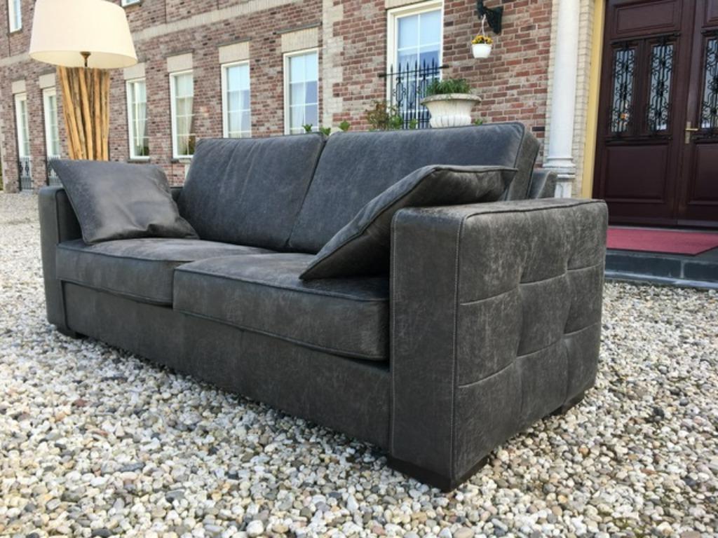 Bank Mammoet XXL Hufterproof leder WOONWINKEL XXL, Huis en Inrichting, Banken | Bankstellen, Industrieel Stoer, Leer, 75 tot 100 cm