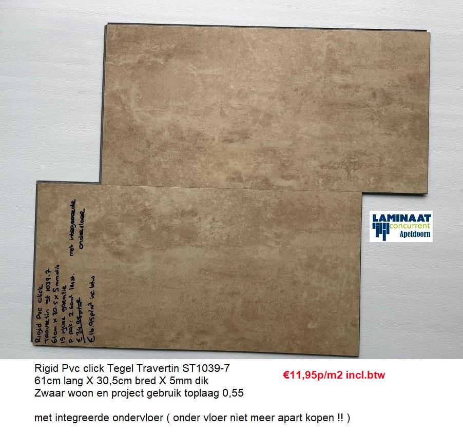 ACTIE Pvc click Tegel 7 Kleur met ondervloeren  €16,95p/m2, Ophalen, Pvc click tegels model met integreerde ondervloer, 75 m² of meer
