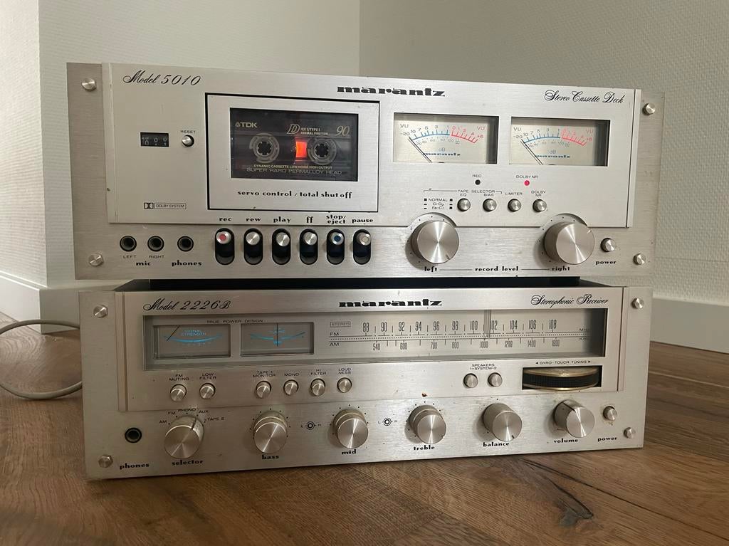 Marantz 2226B Receiver & 5010 Cassettedeck - Vintage Set, Audio, Tv en Foto, Versterkers en Receivers, Gebruikt, Stereo, Marantz