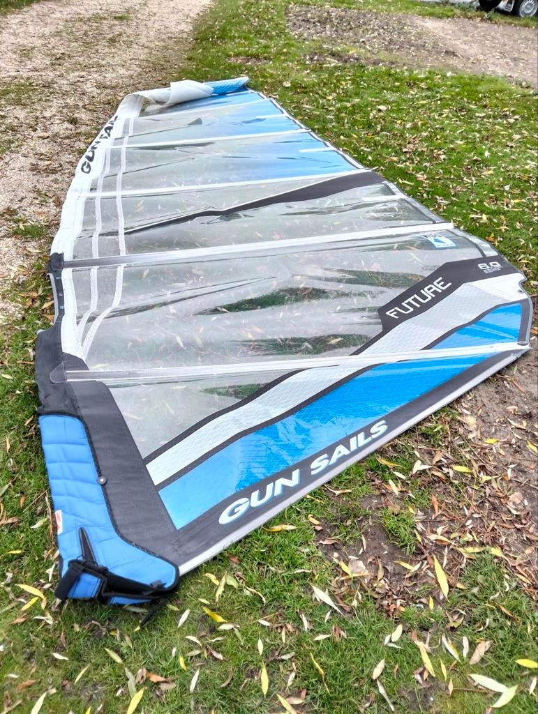 Gun Sails zeilen 4.2/ 5.3/ 6.9 m2 v.a. €60,--, Watersport en Boten, Windsurfen, Gebruikt, Zeil, Met draagtas, Ophalen