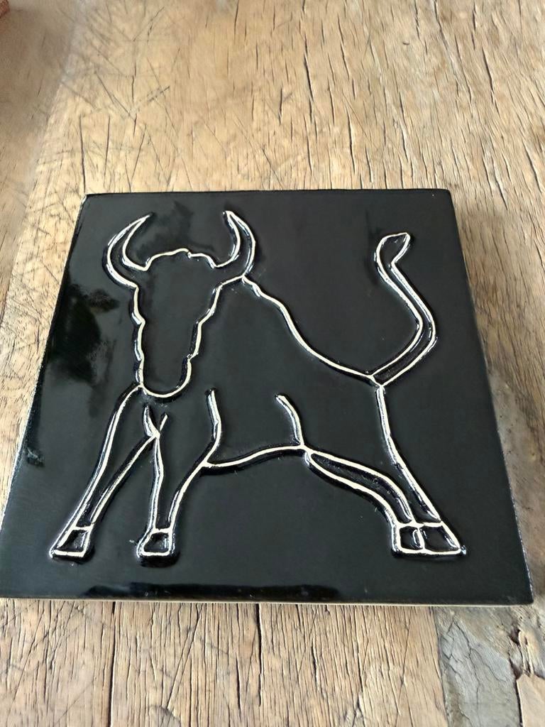 Vintage dieren riem / sterrenbeeld STIER Keramiek tegen, Ophalen of Verzenden, Zo goed als nieuw