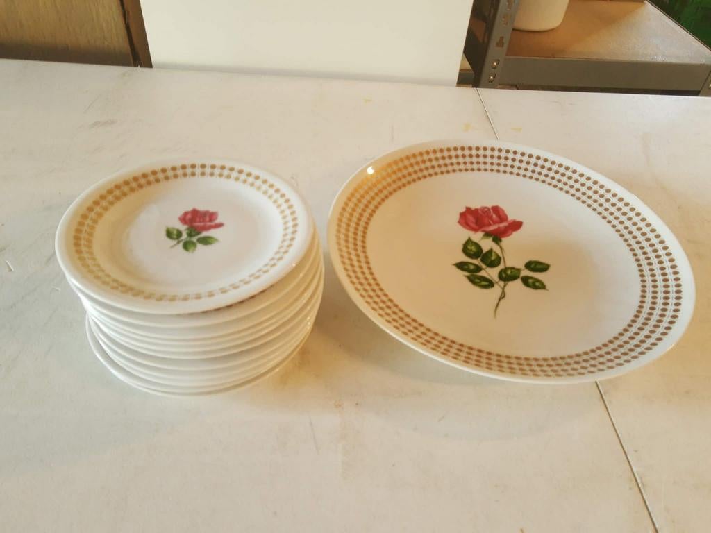 Vintage Winterling Bavaria gebak Borden Set, Gebruikt, Ophalen of Verzenden, Bord(en), Overige stijlen