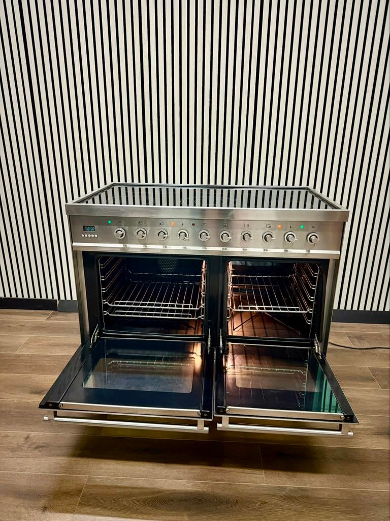 Luxe Boretti keramische Fornuis met 6 zones 2 ovens 100 cm, 60 cm of meer, Fornello Esperta, Ophalen of Verzenden, Zo goed als nieuw