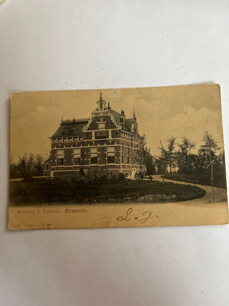ansichtkaart Nieuwolda Boerderij J. Dijkhuis,, Ophalen of Verzenden, Voor 1920, Gelopen, Groningen