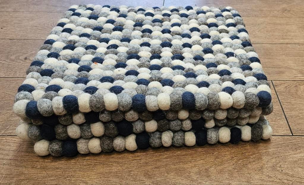 Handgemaakte wollen mat 40x40 cm - Nepal, Minder dan 50 cm, Vierkant, Nieuw, Minder dan 50 cm